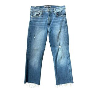 Joes Jeans High Rise Cropped Bootcut Jeans size 27 Distressed Blue Portsmount